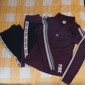 PINK Victoria's Secret Purple and Black Track Suit